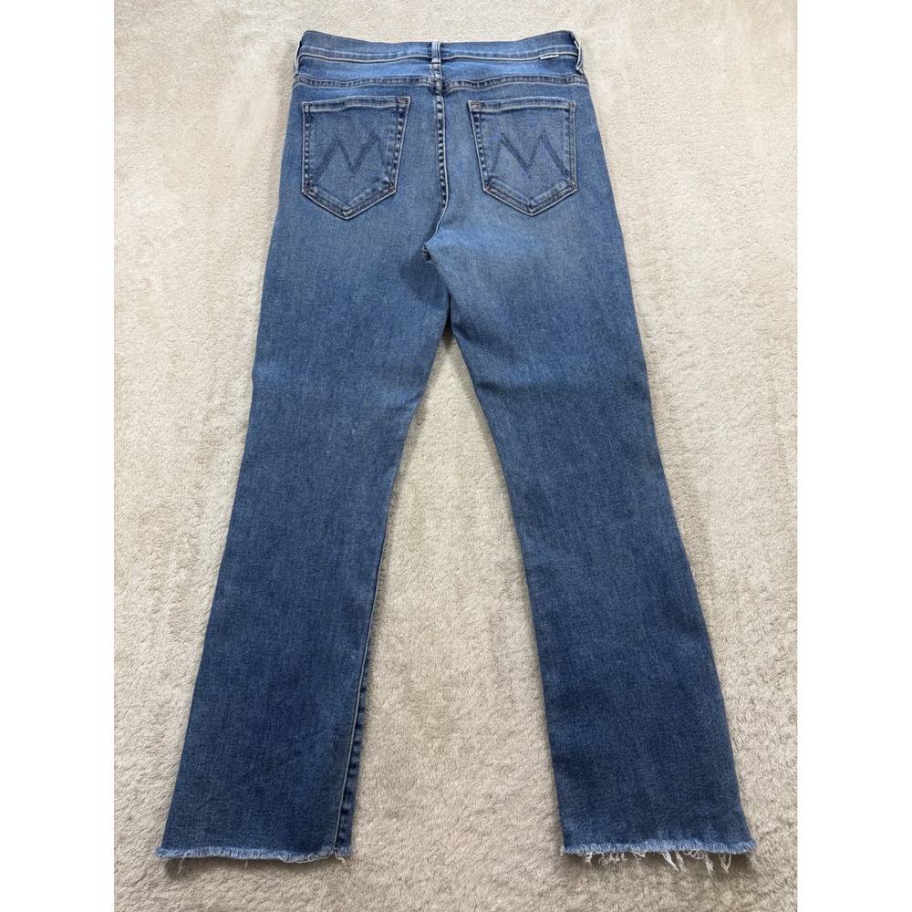 Mother Womens The Insider Crop Step Fray Blue Denim Jeans 28 Meas: 27x26.5 - Picture 8 of 9